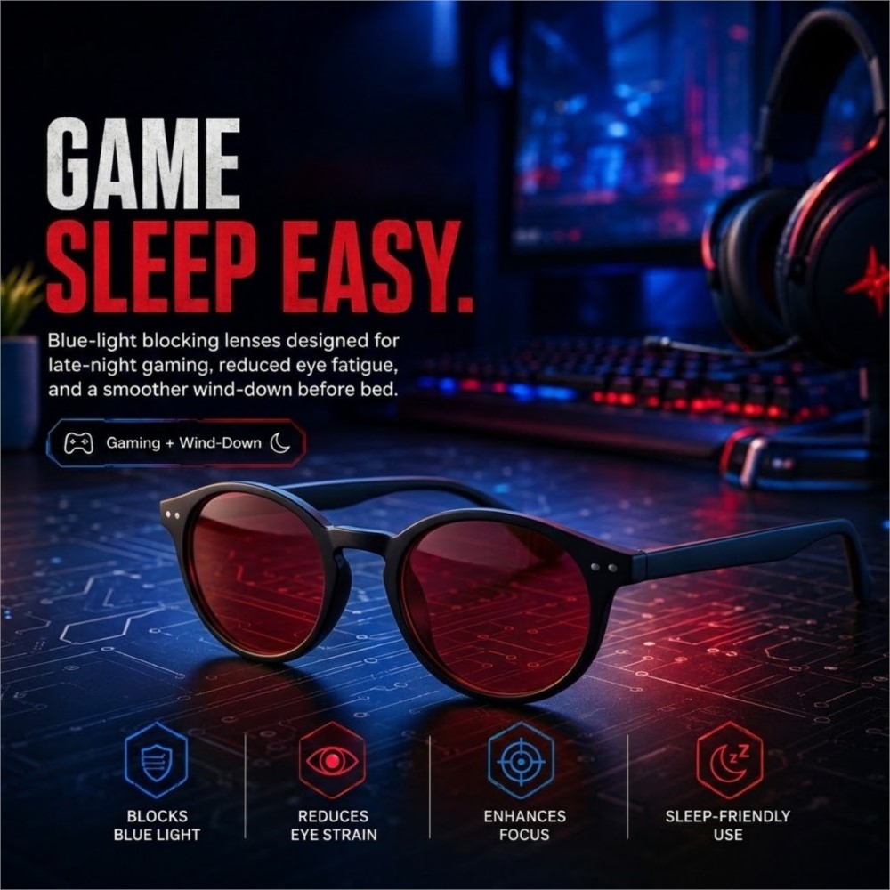 Gaming Glasses Tinted - Óculos para Jogos que Previnem a