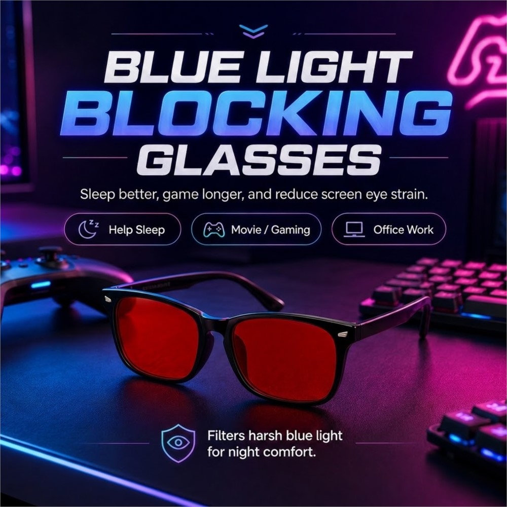 Gaming Glasses Tinted - Óculos de Jogo Anti Luz Azul