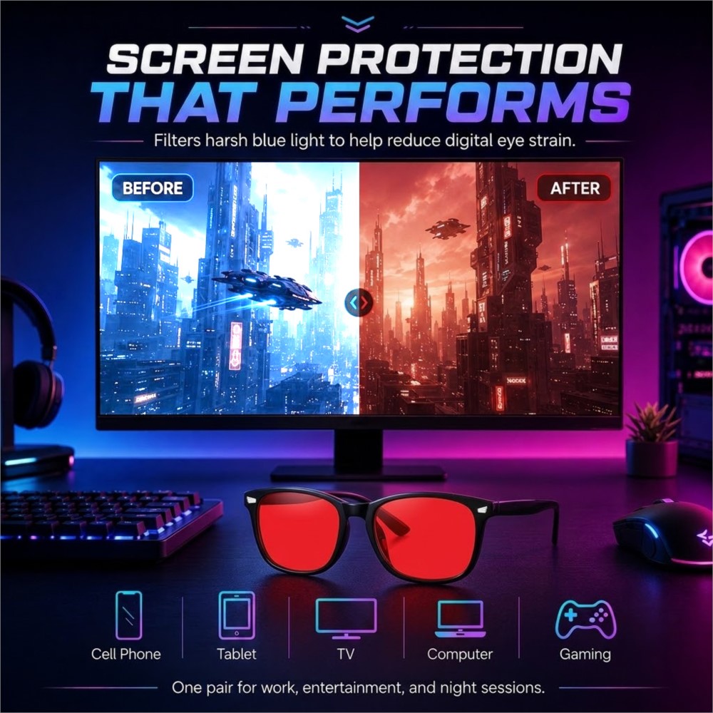 Óculos de Jogo Anti Luz Azul c - Gaming Glasses Tinted avaliação e preço